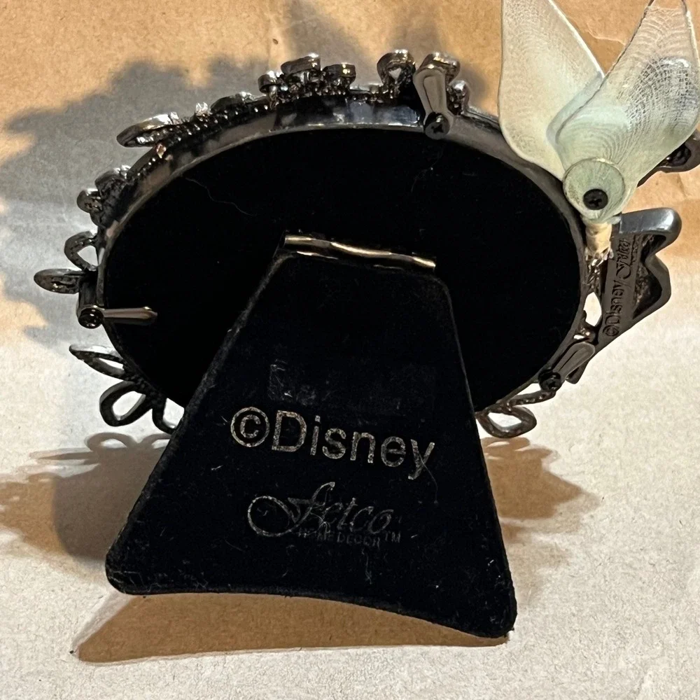 Disney 3.5x3.5 Picture Frame Silver Tinker Bell Fairies Floral Pewter Tone Artco